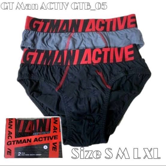 1 Box 2 Pcs Celana Dalam GT Man GTK B 05 - CD Pria Karet Boxer - Random Warna