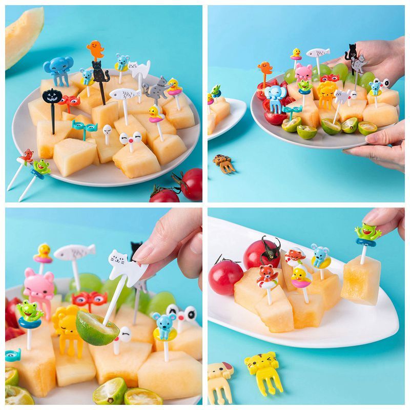 Garpu Tusuk Tusukan Buah Makanan Bento Fruit Fork Food Pick Karakter Animal Topper Ayam