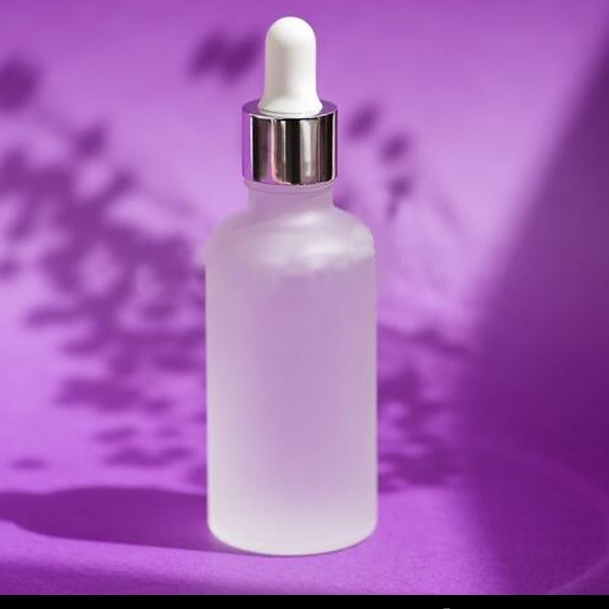 Botol Pipet Kaca 100ml Dropper Frosted Bottle Dropper Pipette White Silver Cap 100 ml