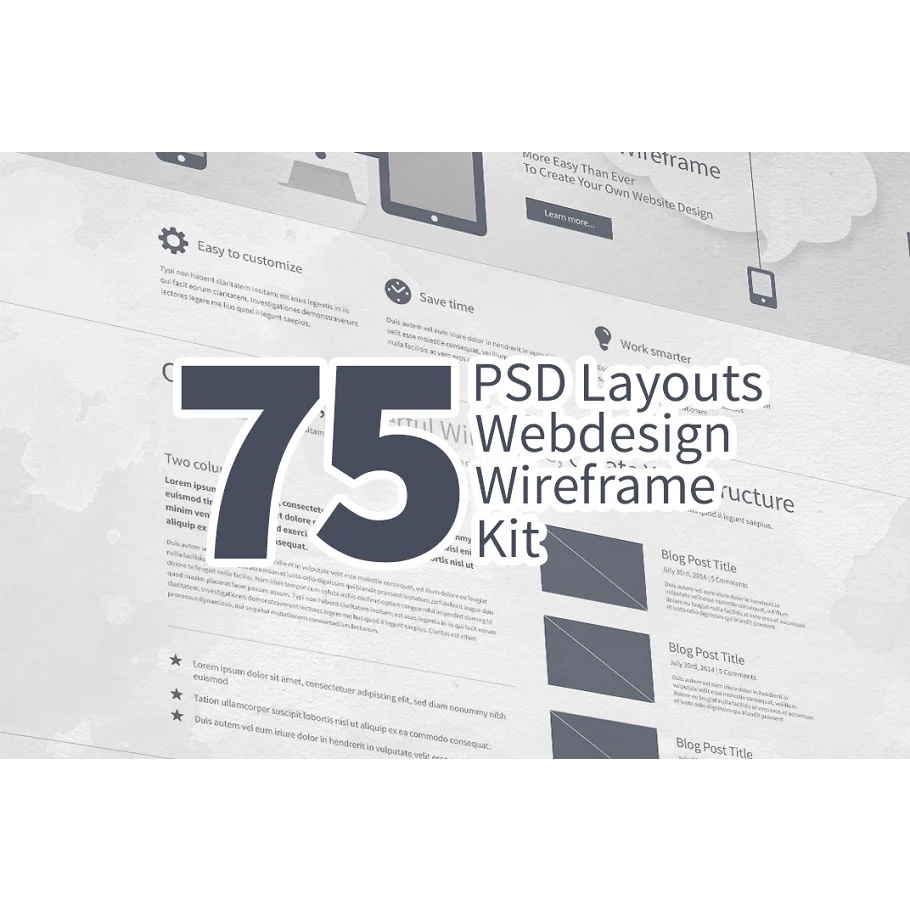 75 Layouts Webdesign Wireframe Kit