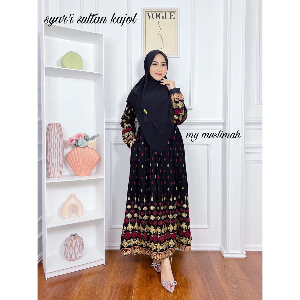 Dress Sultan kajol my muslimah set khimar rayon prada premium mewah syari busana wanita terbaru masa kini