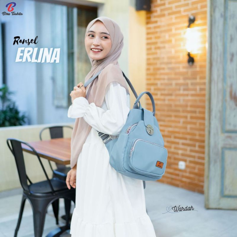 RANSEL ERLINA BY BIRU TSABITA BAHAN CHOCOLY ANTI AIR WATERPROOF PREMIUM