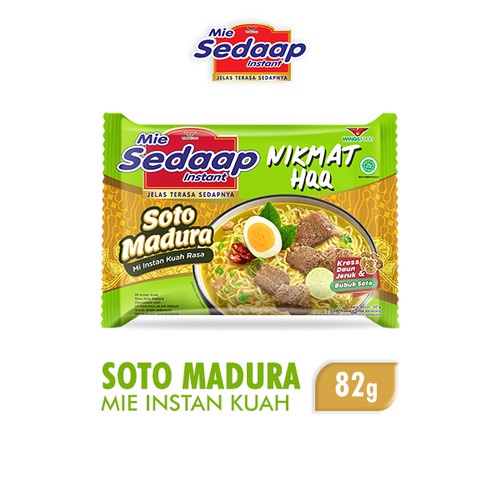 

Mie Sedaap instan Rasa Soto Madura 82gr/Mie Instan Rebus/Mie Kuah
