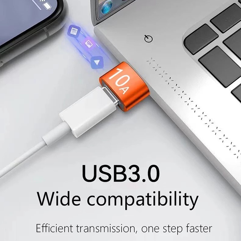 10a Komputer Laptop USB Female Adapter Portable Male To Female Converters Konektor Kabel Data Serbaguna USB Ke Tipe-C Adaptor Pengisian Cepat