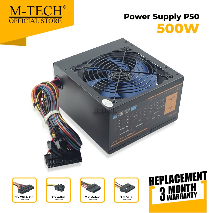 M-TECH ORIGINAL POWER SUPPLY P50 PSU 500W