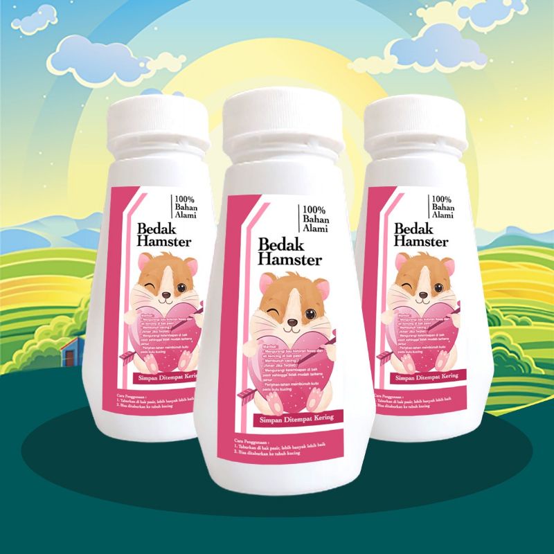 BEDAK HAMMY - Bedak Mandi Hamster Bulu Halus Anti Kutu Scabies Jamur Iritasi Kulit Hamster Penghilang Bau Kandang Hamster