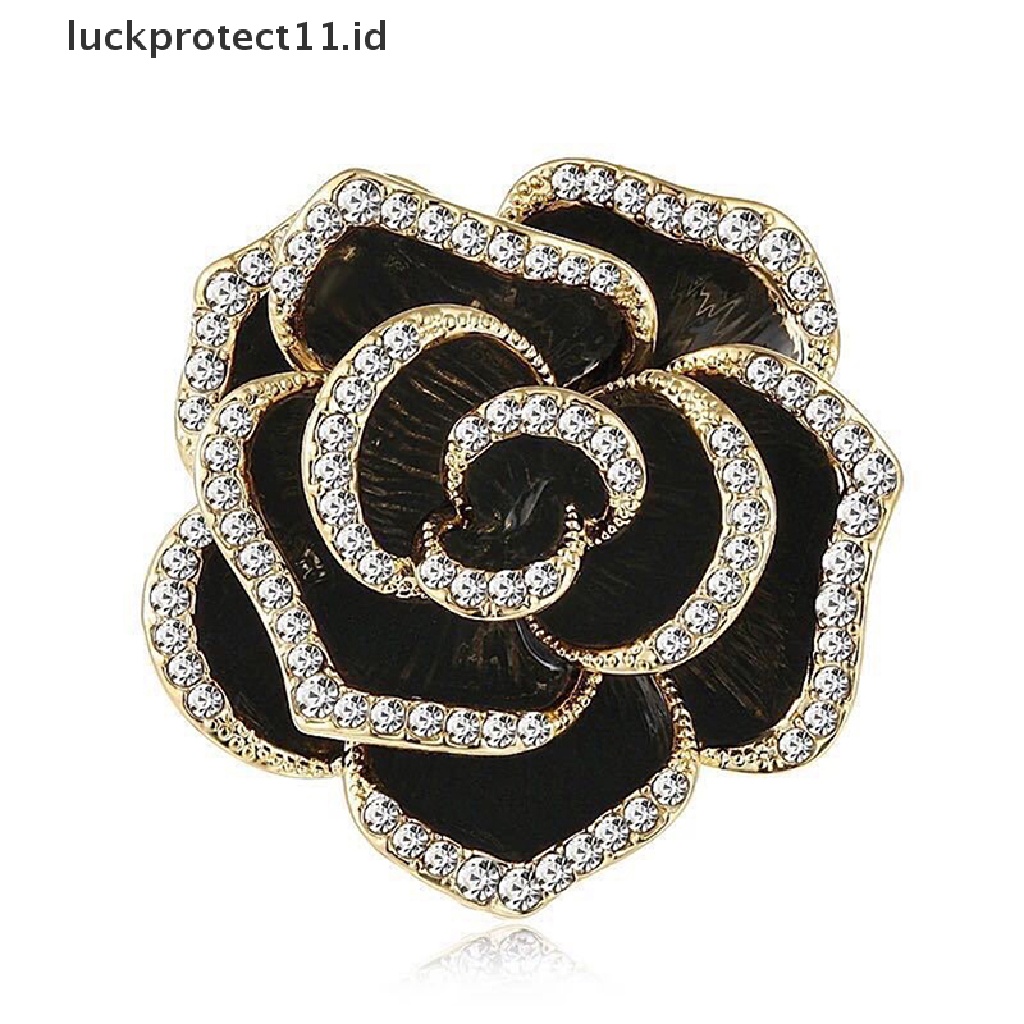 /Fashion Hot// Fashion// 1Pc Berlian Imitasi Bunga Camellia Bros Untuk Wanita Enamel Pin Fashion Perhiasan.