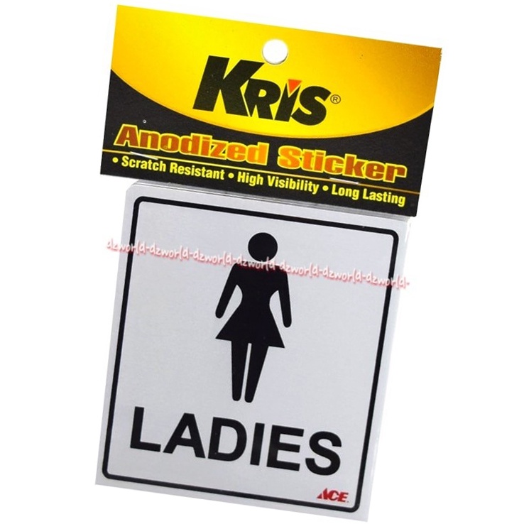 Stiker Ladies Wanita Sticker Toilet Wc Kamar Mandi Tanda Masuk Cewek Perempuan Lady Mudah Diaplikasikan Pada Kaca Metal Atau Plastik