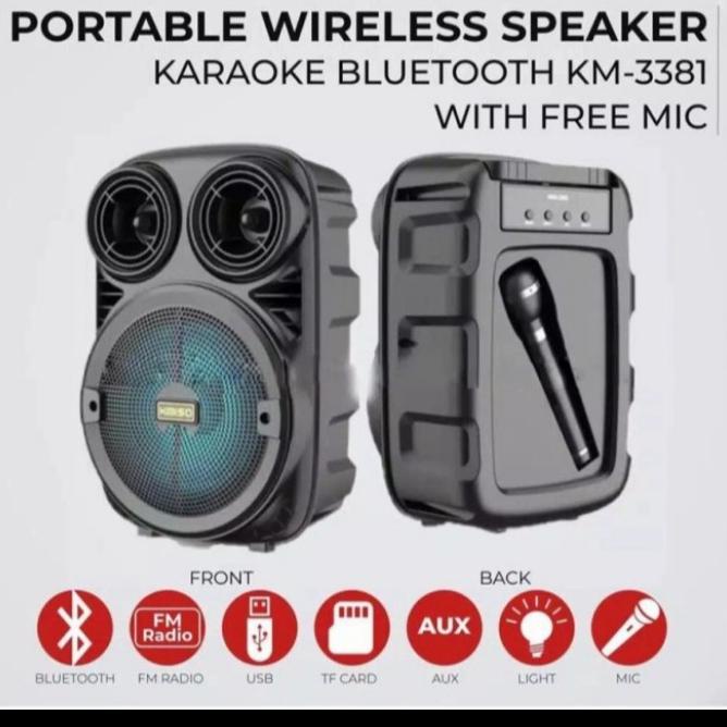 New Promo Speaker Bluetooth Portable 6.5 inch Kimiso KMS 3381 plus mic - Speaker