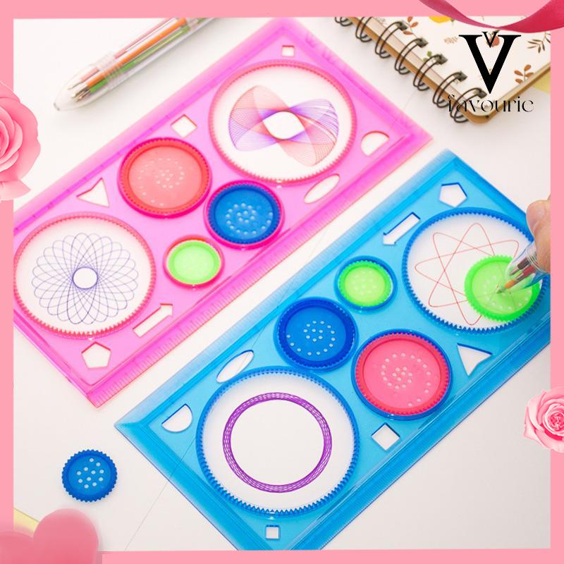 CODPenggaris Rotary Penggaris Bunga Pattern Spirograph-FA