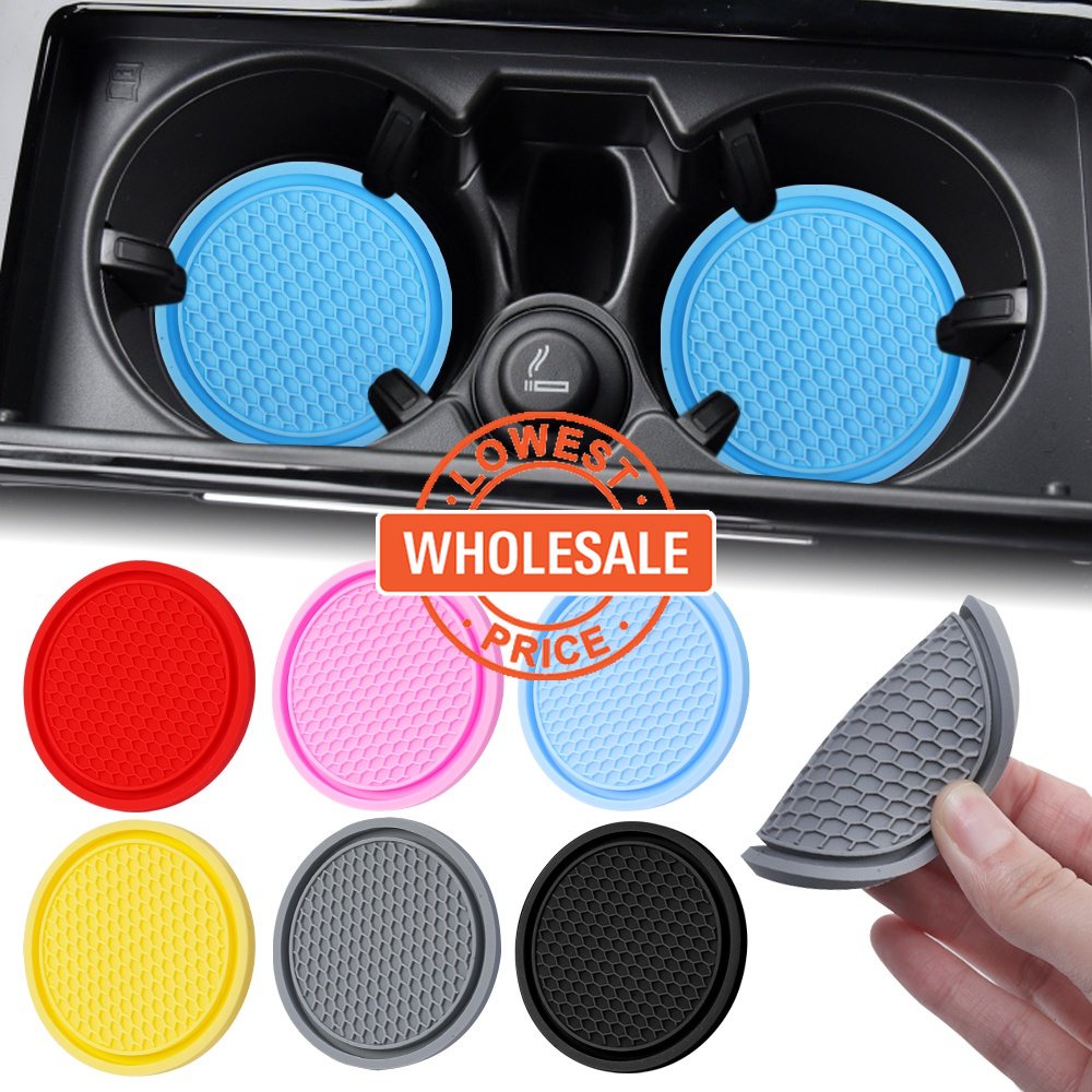 [Harga Grosir] Tatakan Gelas Mobil, Dudukan Gelas Non-Slip Universal, Tertanam Di Ornamen Coaster, Insulated Auto Water Cup Holder, Coaster Mobil Bulat Multicolor, Aksesori Interior Mobil