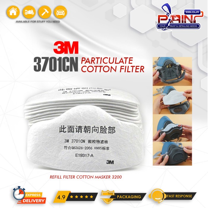 REFILL FILTER 3M 3701CN Cotton Filter Masker 3M 3200