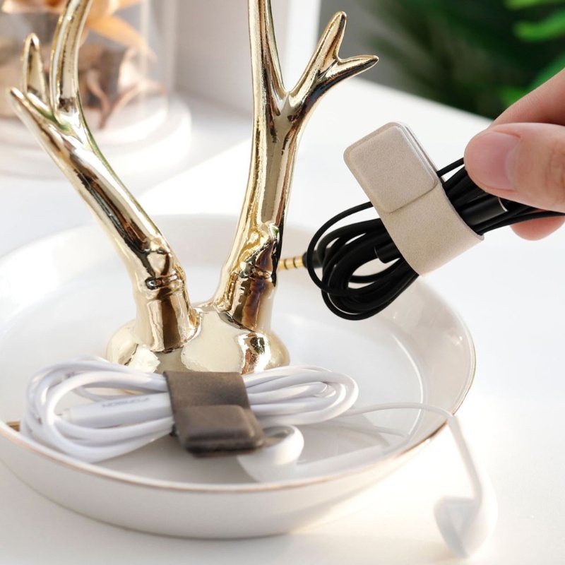 Gro Tali Kabel Kulit Earphone Cord Organizer Magnetic USB Cord Holder Winder