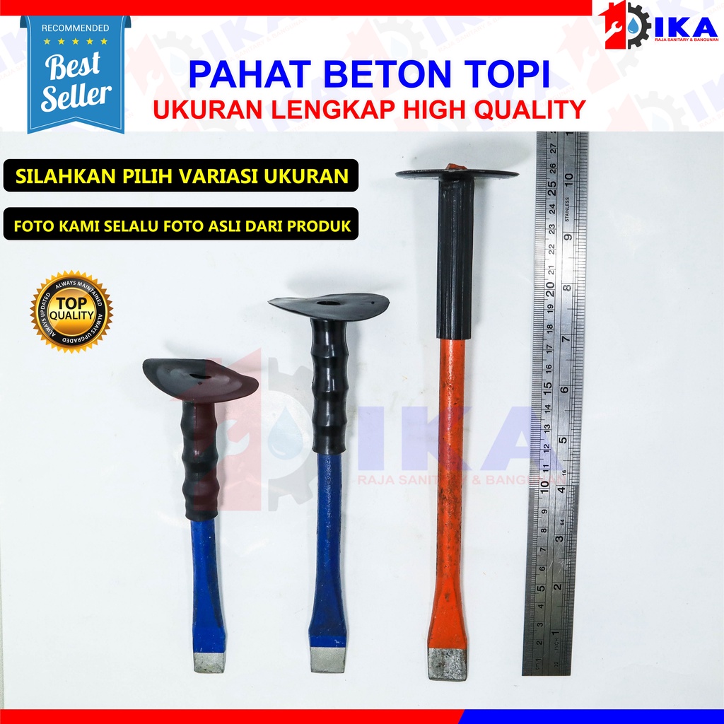 Pahat topi 6&quot; 8&quot; 10&quot; 12&quot; plat gagang karet kualitas bagus / betel pahat alat kuat