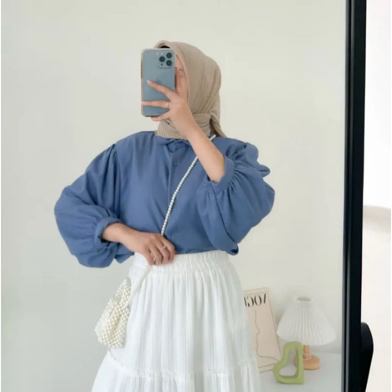 Elze blouse/kemeja shakilla lengan balon
