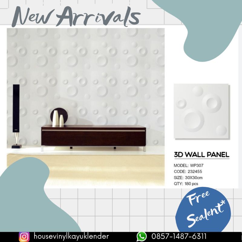 WP-307 wall panel 3D interior kantor ukuran 30 x 30