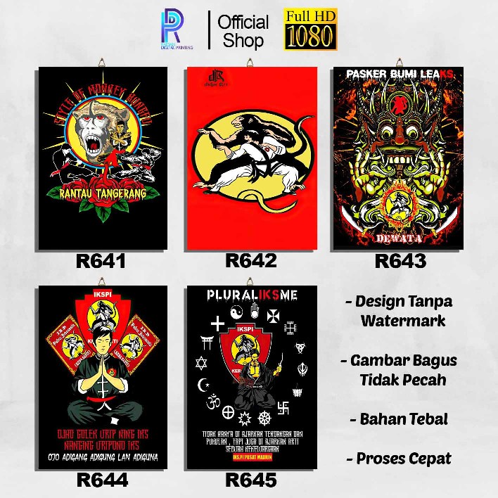 PAJANGAN KAMAR WALL DECOR POSTER KAYU IKSPI KERA SAKTI RR641