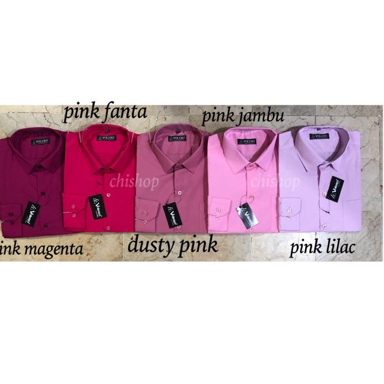 Harga Termurah KEMEJA PRIA VOLERO - KEMEJA POLOS  LENGAN PANJANG PRIA WARNA PINK LILAC / PINK FANTA 
