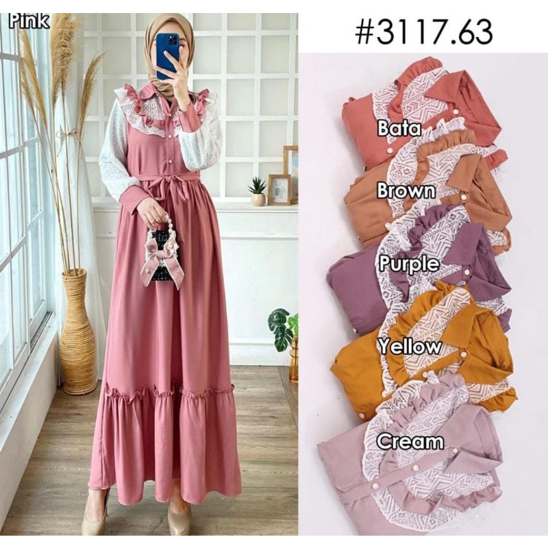 PGMTA DRESS GAMIS KEKINIAN MURAH TANAH ABANG SERI WARNA MIN 6 GAMIS BRUKAT CRINKLE HANAMI CERUTI MUR