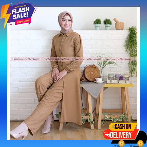 Diskon//Adriana Set 2In1 Bahan Crinkle Airflow Setelan Wanita Terbaru 2022 Lebaran Setelan Wanita Ca