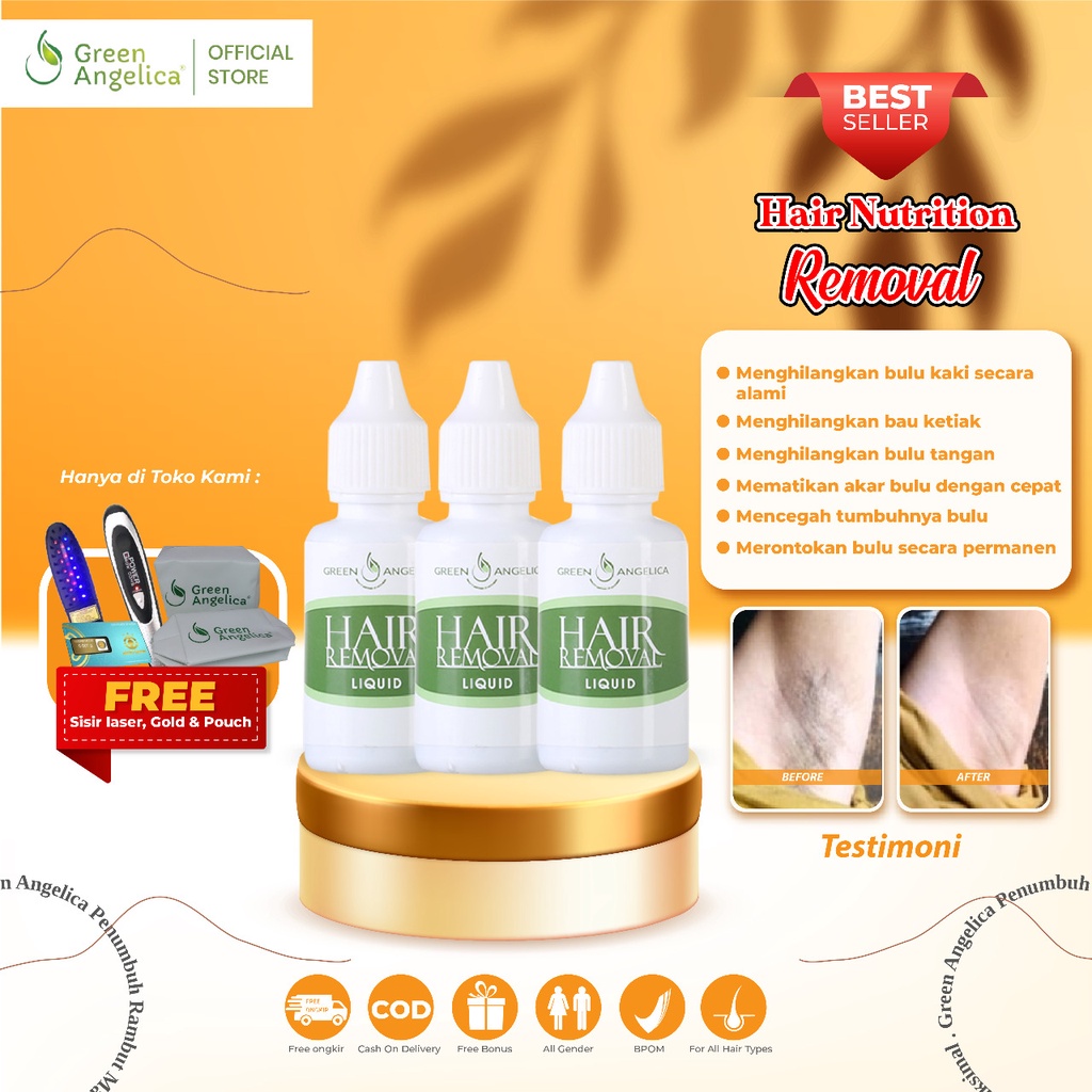 AMPUH Paket Perontok Bulu Cepat Green Angelica Perontok Bulu Permanen Aman Tanpa Efek Samping BPOM