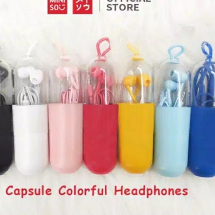 FREE ONGKIRTERMURAH Miniso Colorful Music Earphone - Headset Kapsul|KD4