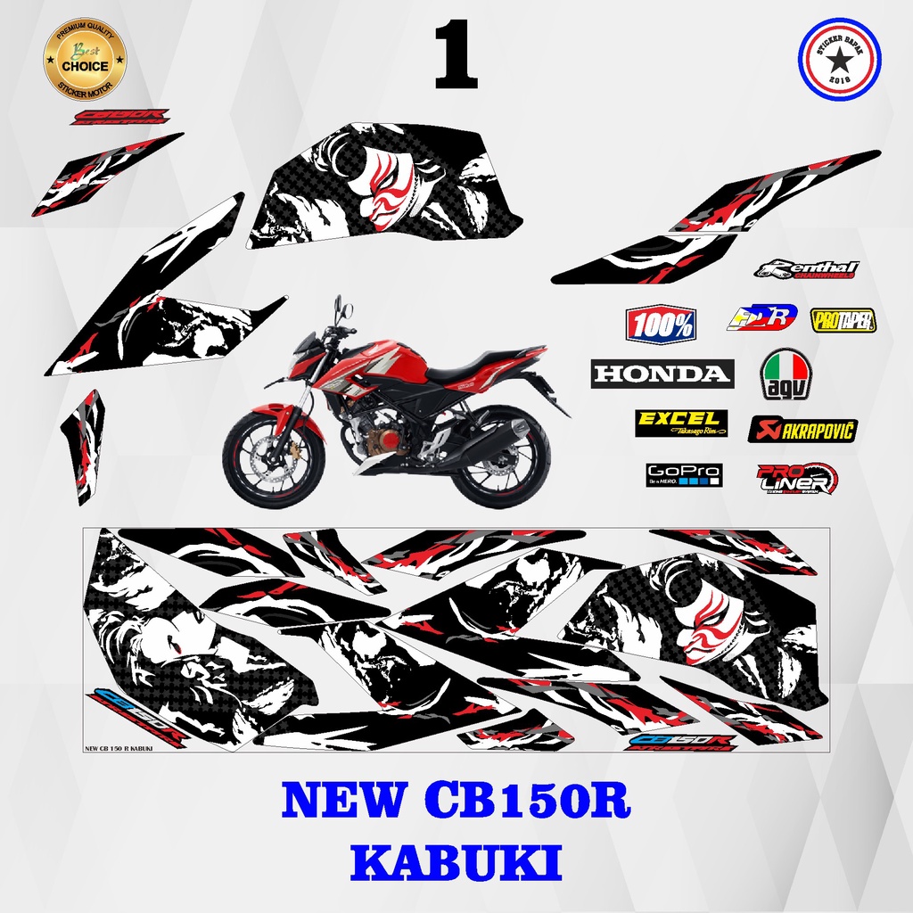 Sticker motor striping list NCB New CB 150 R variasi Kabuki decal motor stiker motor new cb150r