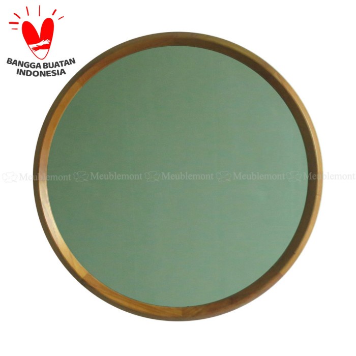 MEUBLEMONT LOUIS ROUND MIRROR 80CM - NATURAL BROWN