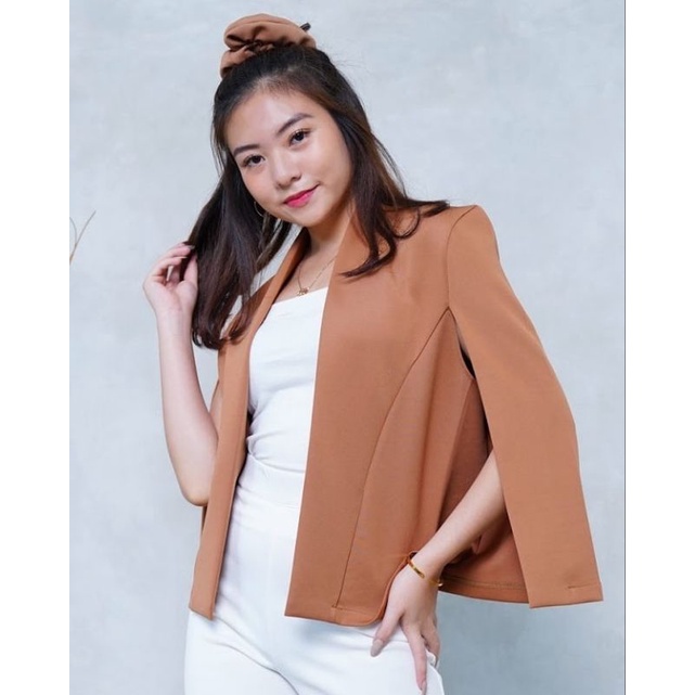 Cape Blazer Wanita Korean Style scuba