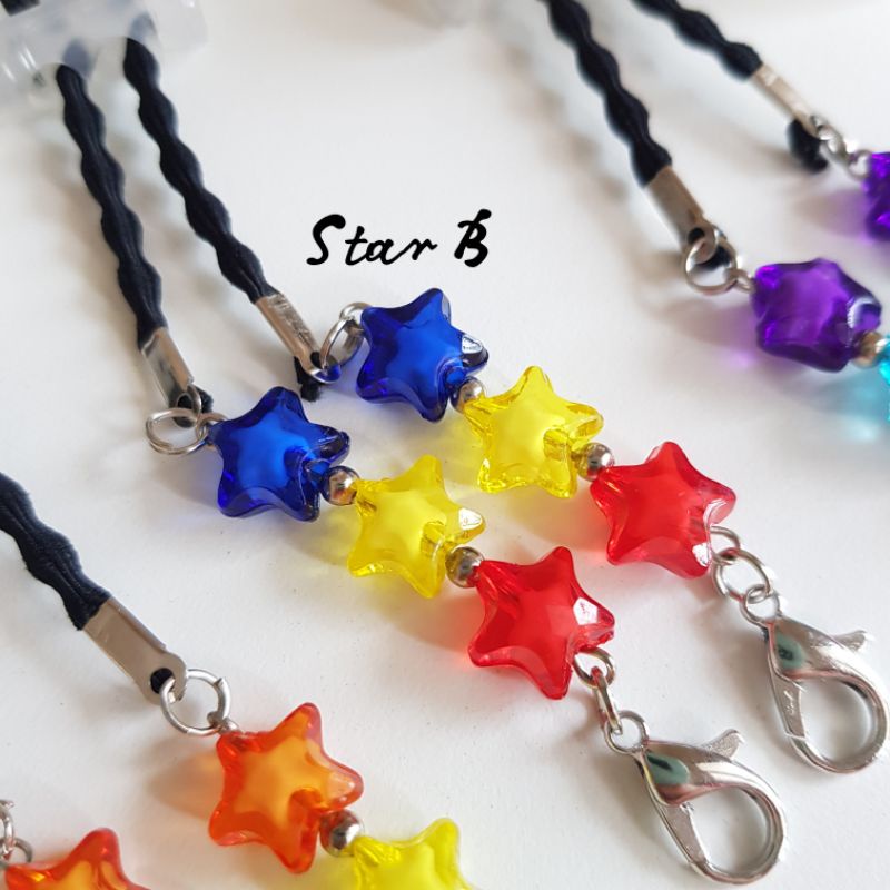 STRAP MASKER HIJAB  2 IN 1 STAR  / KALUNG MASKER / TALI MASKER / LANYARD MASK STOPER 2IN1