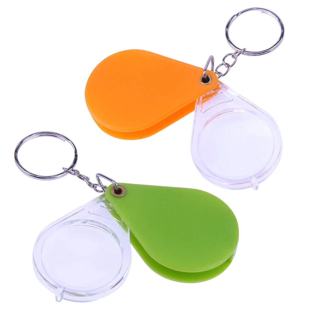 Untuk Gantungan Kunci Mobil, Tas Kreatif Handheld Alat Pembesar Gantungan Kunci Dekorasi Liontin Pria Gantungan Kunci Aksesoris Plastik Portabel Lipat 10X Magnifier Keychain Wanita