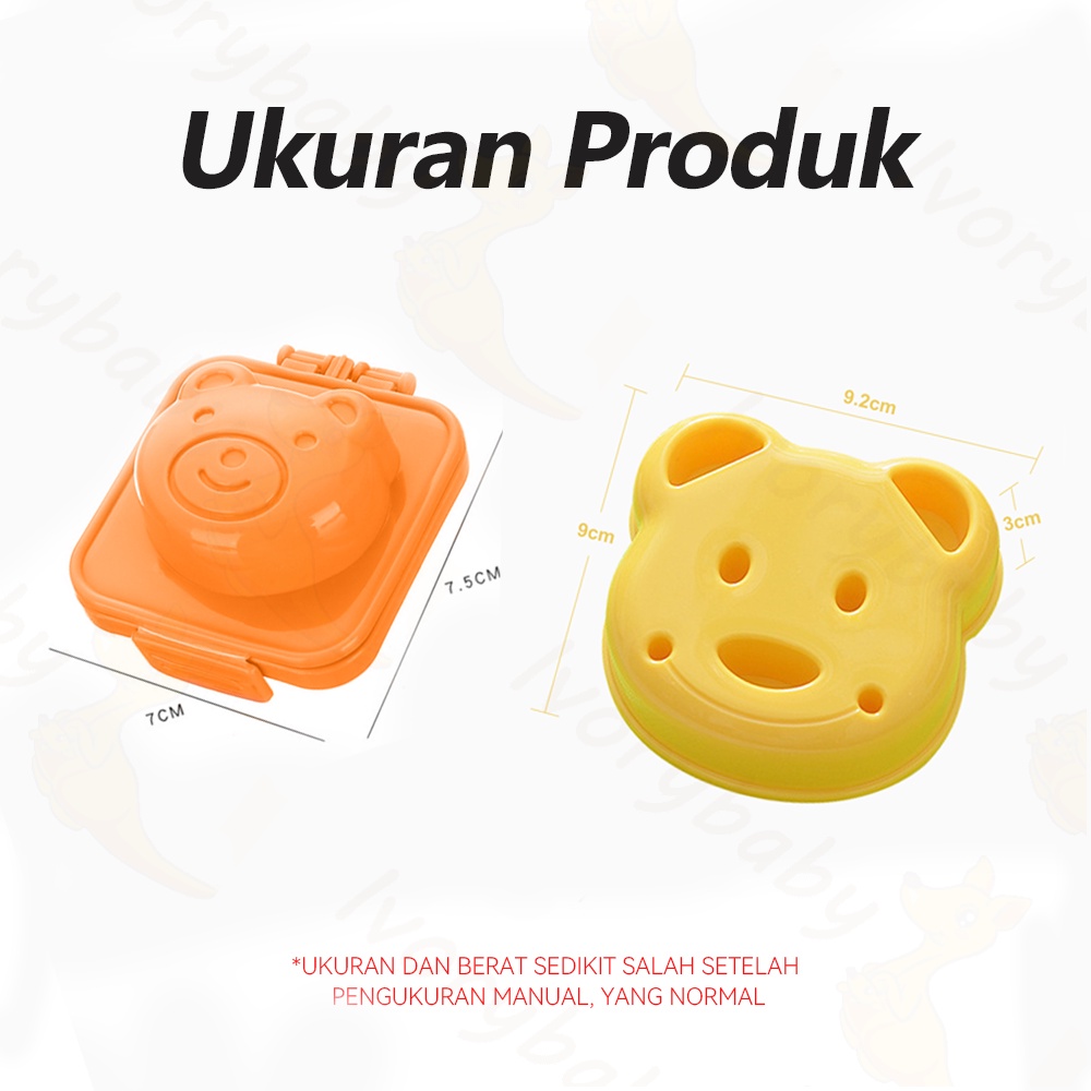 Ivorybaby Cetakan nasi bento karakter Cetakan agar agar puding Cetakan sandwich