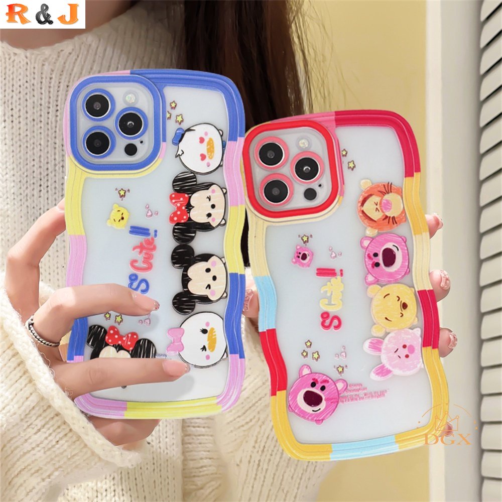 Case Samsung A04E A04S A04 A04 A13 A03 A03S A23 A22 A21S A12 A02S A11 A51 A10 A30 A50 A52 A20S A10S M12 A71 A73 A53 A33 Mickey Minnie Dan Winnie the Pooh Wave Edge TPU Phone Case Cover