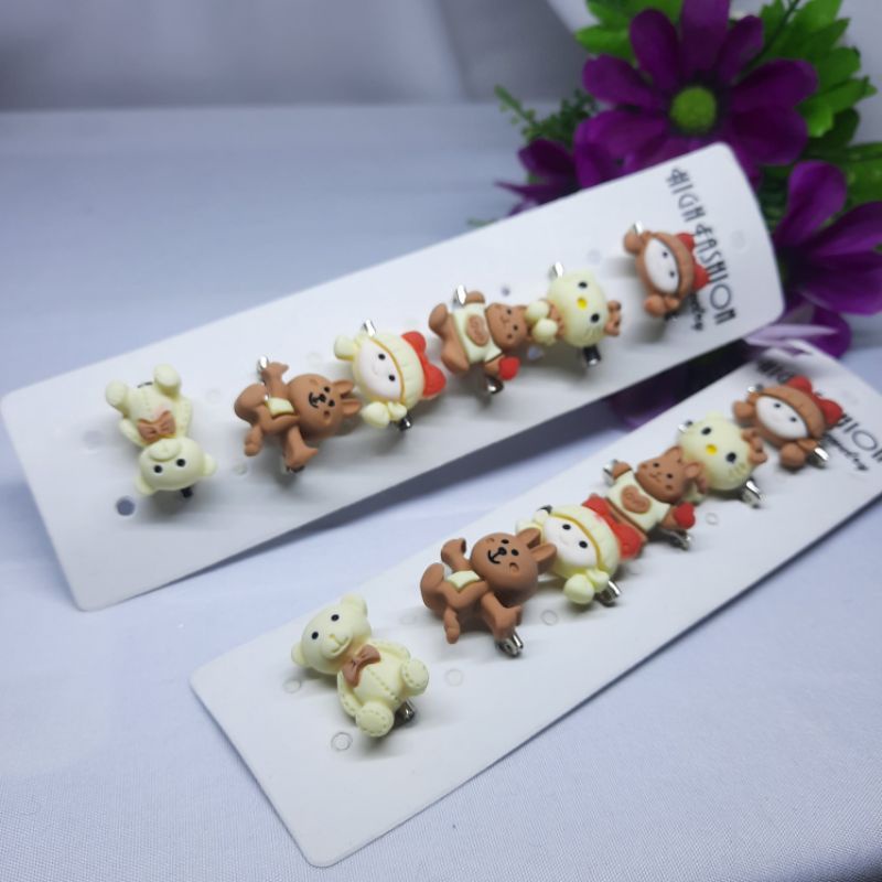 BROS DAGU KECIL / BROS BONEKA LUCU / PIN JILBAB / PIN BAJU COMEL / BROS ANAK KARAKTER