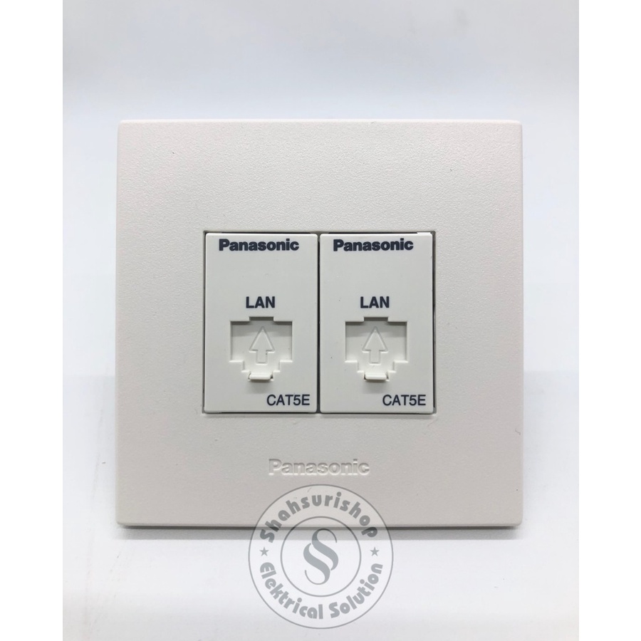 STOP KONTAK OUTLET DATA CAT5E PANASONIC ISI 2 + FRAME PUTIH WESJ78029