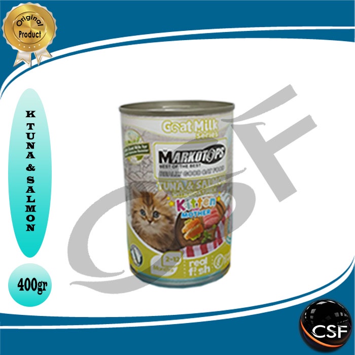 Markotops Kaleng 400gr Makanan Kucing with Goat Milk 1DUS ( EKSPEDISI )