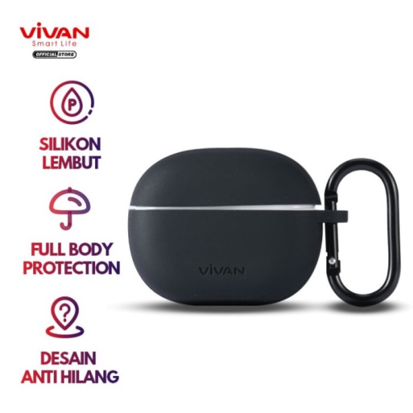 Jual VIVAN Carrying Case Original TWS Headset Earphone Bluetooth T300NC - Hitam Limited