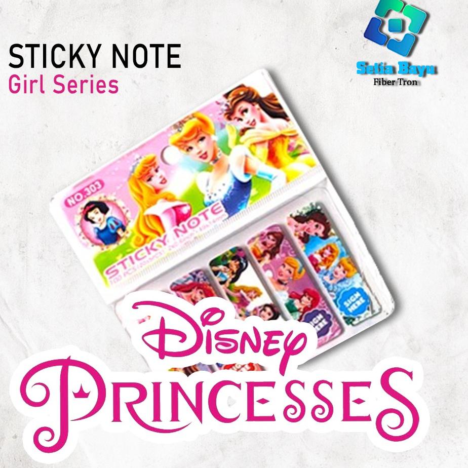 

や Pembatas Buku Sticky Note Lucu Karakter Sticky Notes Princess Fancy こ