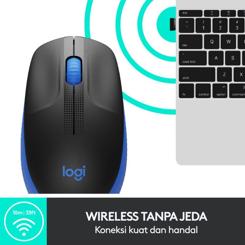 Logitech M190 Mouse Wireless Free Mousepad + Cleaner Kit