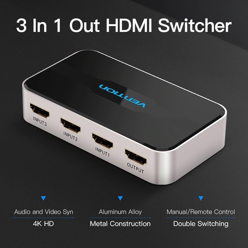 VENTION  HDMI SWITCHER 3 IN 1 OUT HDMI Switch  3 Ports - AFFH0