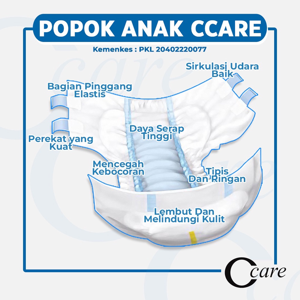 Popok Bayi C-Care Air Diapers Slim Tape &amp; Pants All Size