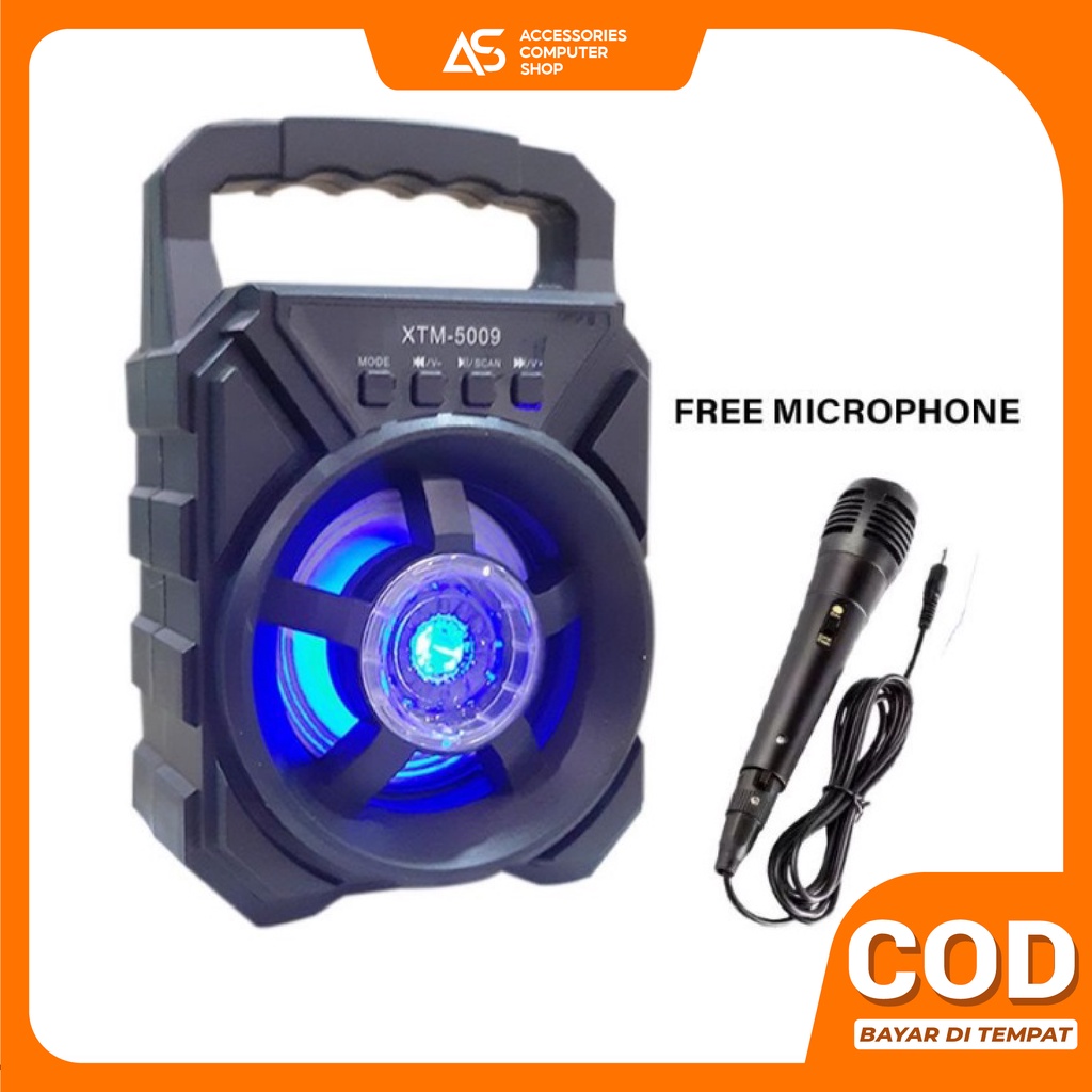 Speaker Bluetooth Portable Karaoke 3&quot; Type 5009 Plus Microphone - ACS