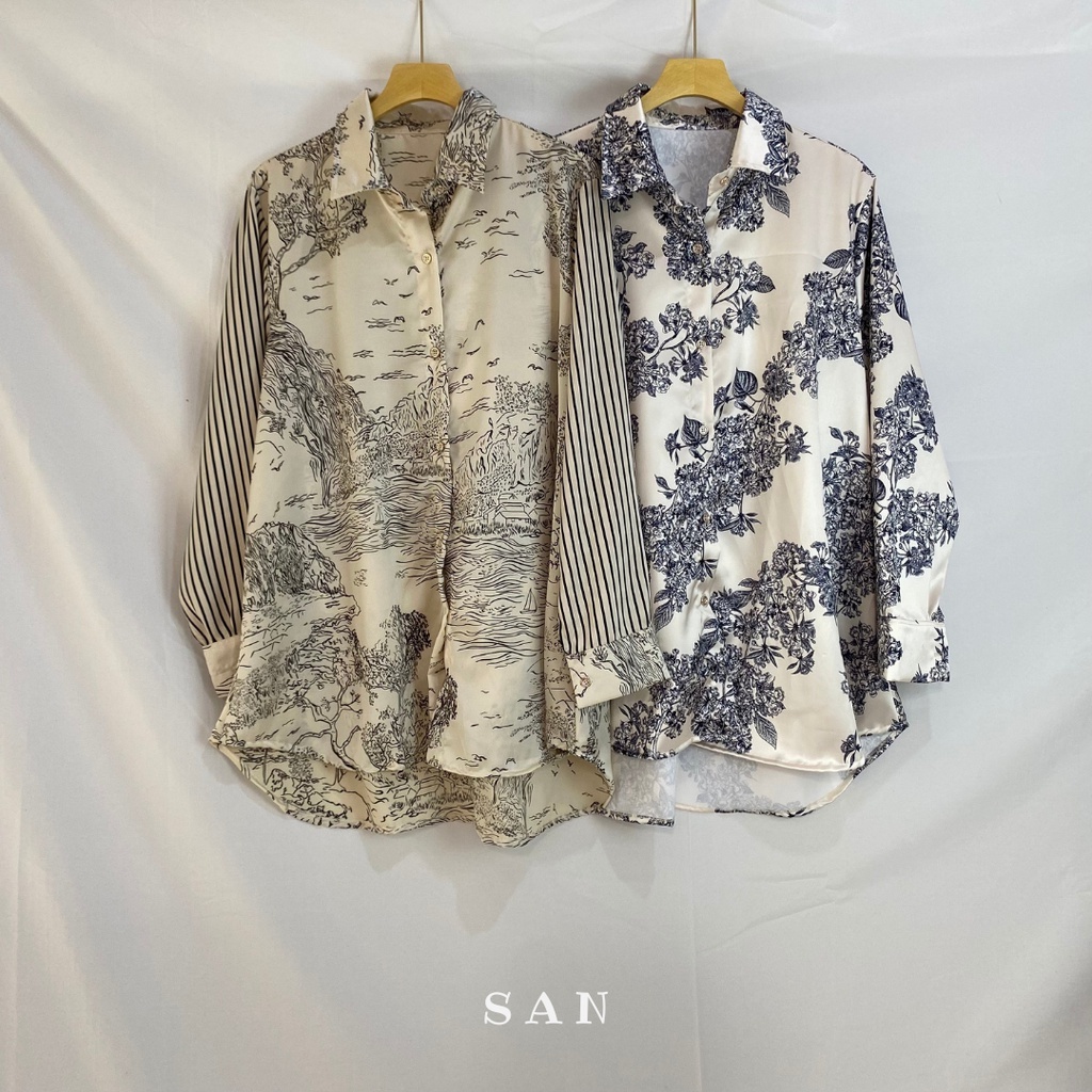 OVERSIZE QUEEN BLOUSE / BLOUSE MOTIF / SILK PREMIUM