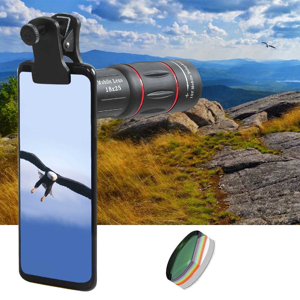 APEXEL 2 in 1 Lensa Telephoto 18X + Tripod Mini - APL-T18ZJ Lensa Smartphone