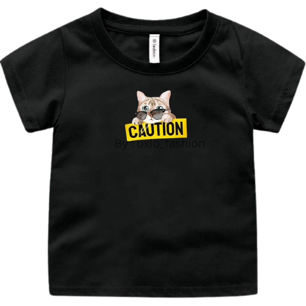 Baju Kaos Atasan Oblong Anak Perempuan Murah Umur 2-9 Tahun Gambar Kucing Lucu UXlo Fashion