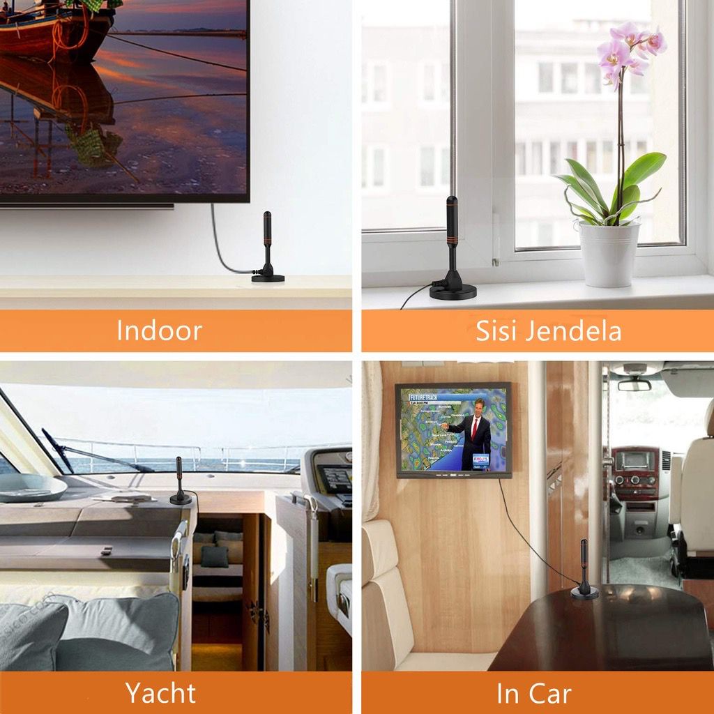 ANTENA TV Digital Dalam Ruangan Antena TV Penguat Rumah Antenna Booster Portable Indoor Digital ANTENA STICK TV DVB-T2 TV Antena Rumah/Mobil dengan Penguat Sinyal