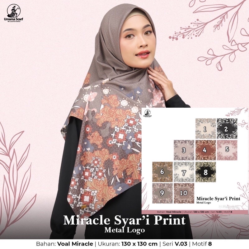 [PART 1] HIJAB SEGIEMPAT VOAL MIRACLE SYARI MOTIF LC