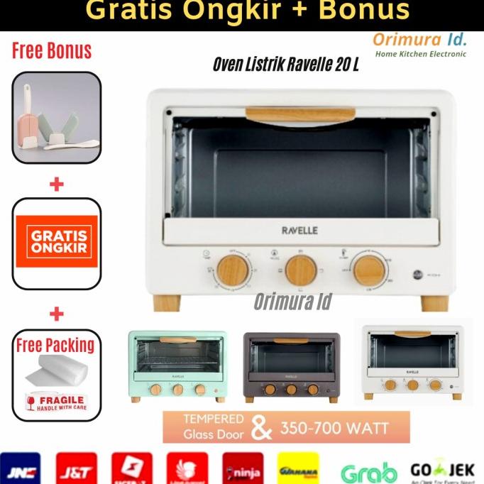 Oven Listrik Low Watt - Ravelle Oven Listrik Toaster 20 L - White C