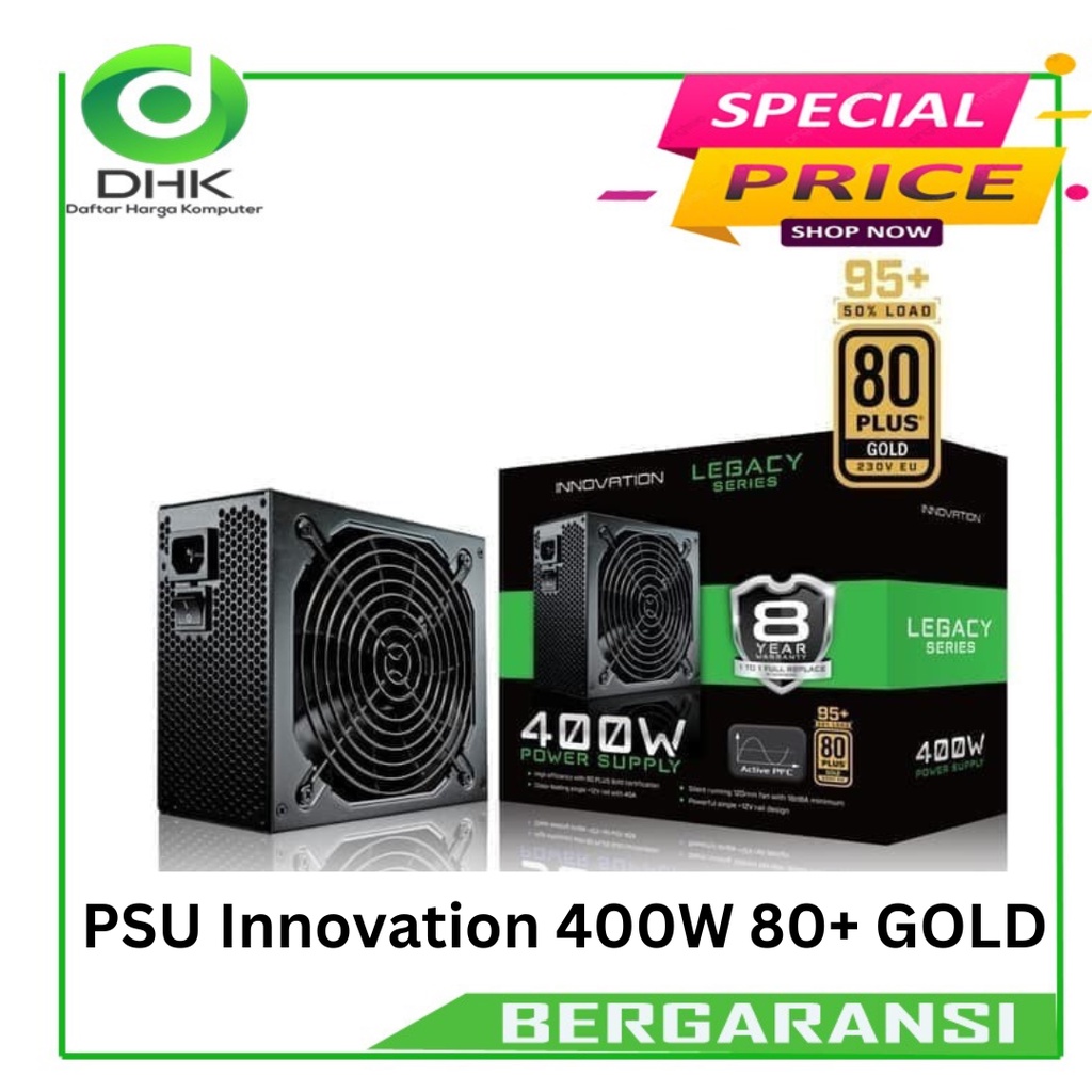 PSU Innovation 400W 80+ GOLD Garansi 8tahun powersupply