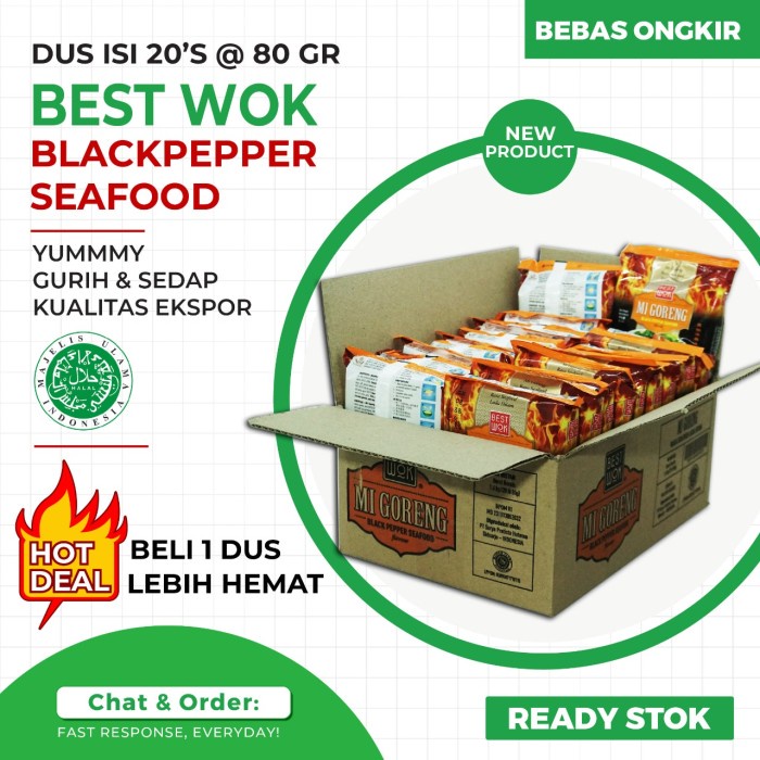 

Mie Goreng BEST WOK Mie Instant isi 20 bungkus (1 KARTON) - Blackpepper